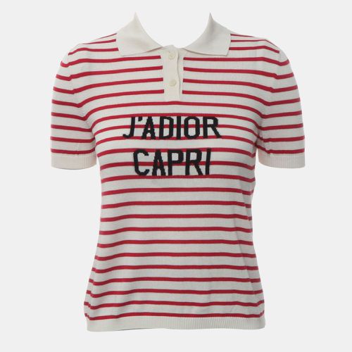 White, Silk, Cotton J'A Capri Stripes Polo Shirt IT 38 - Dior - Modalova