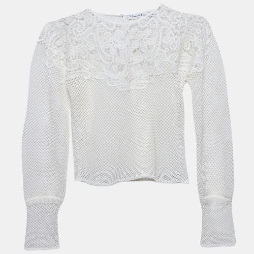 Christian Cotton Crochet Long Sleeve Top L - Dior - Modalova