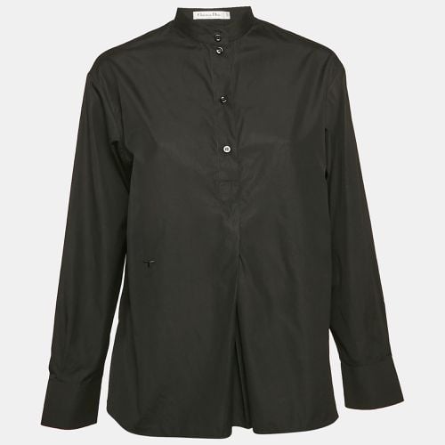 Christian Cotton Pleated Half Placket Blouse M - Dior - Modalova