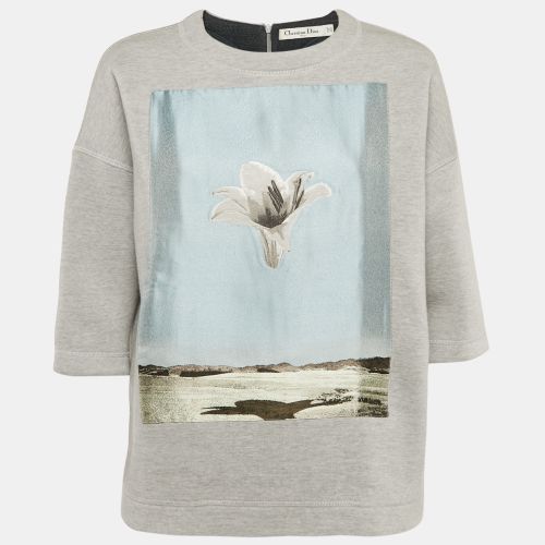 Christian Floral Silk Applique Wool Sweatshirt S - Dior - Modalova