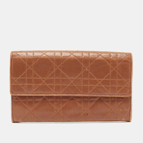 Cannage Leather Double Flap Continental Wallet - Dior - Modalova