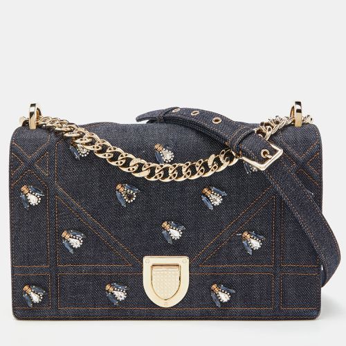 Denim Medium Crystal Embellished ama Shoulder Bag - Dior - Modalova