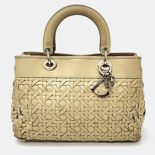 Christian Woven Leather Cannage Tote Bag - Dior - Modalova