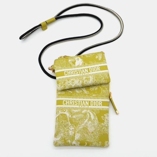 Christian Yellow Toile De Jouy Travel Multifunction Pouch - Dior - Modalova