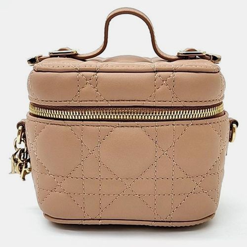 Christian Tan Leather Cannage Micro Vanity Shoulder Bag - Dior - Modalova