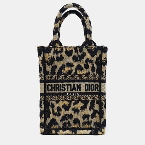 Christian Embroidery Canvas Mini Book Tote Phone Bag - Dior - Modalova