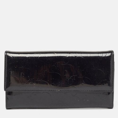 Oblique Embossed Patent Leather Continental Wallet - Dior - Modalova