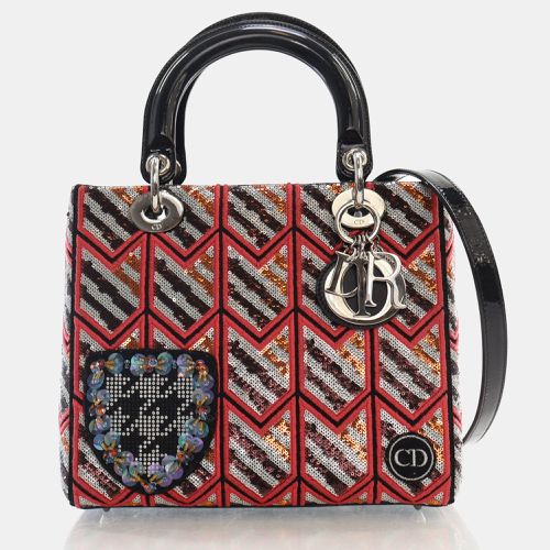 Leather and Sequin Medium Lady Tote Bag - Dior - Modalova