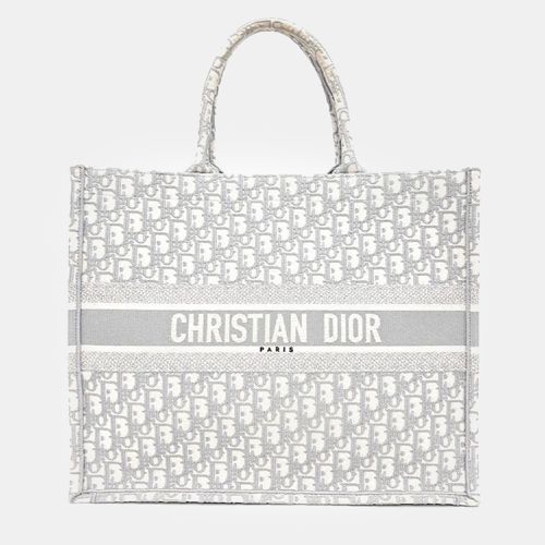 Light Gray Oblique Canvas Book Tote Bag - Dior - Modalova