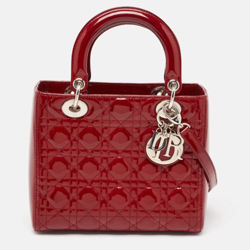 Cannage Patent Leather Medium Lady Tote - Dior - Modalova