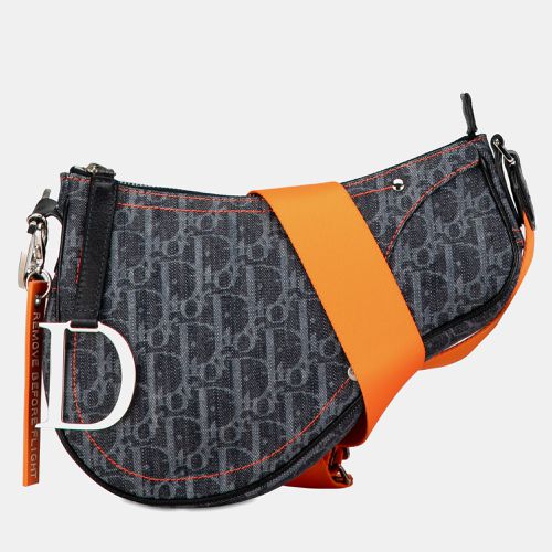 Mini Oblique Flight Denim Saddle - Dior - Modalova