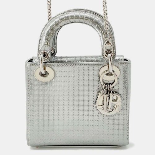 Patent Leather Microcannage Lady Mini Top Handle Bag - Dior - Modalova