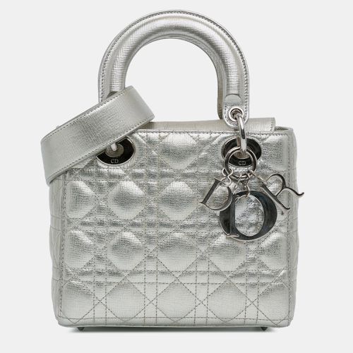 Metallic Grained Calfskin Leather Small Cannage Lucky Badges My Lady Shoulder Bag - Dior - Modalova