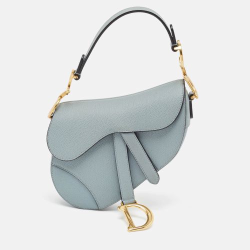 Dior Blue Leather Mini Saddle Bag - Dior - Modalova