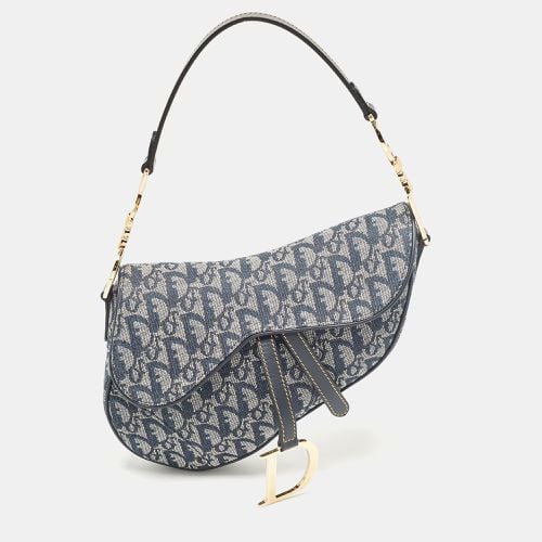 Dior Blue Oblique Canvas Saddle Bag - Dior - Modalova