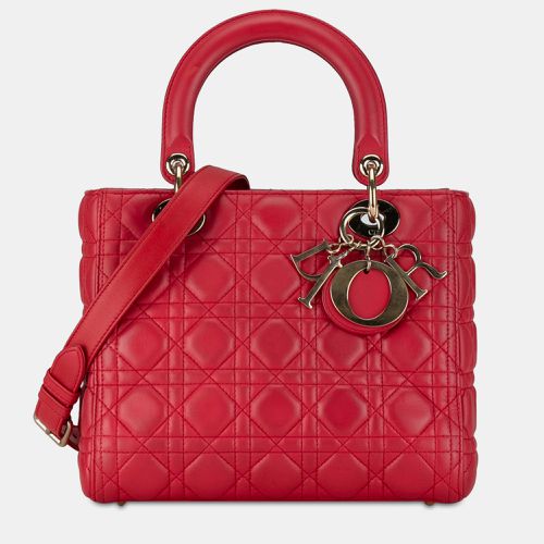 Lambskin Leather Medium Cannage Lady Tote Bag - Dior - Modalova