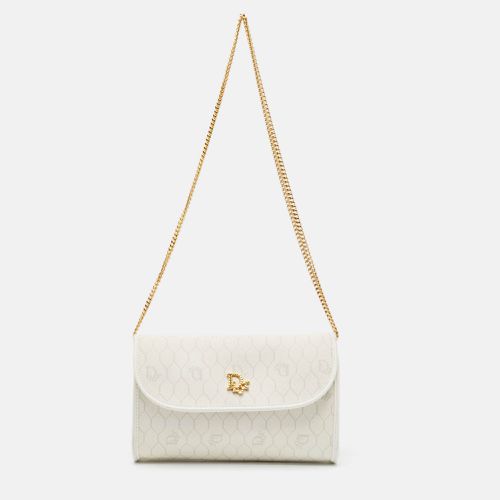 Honeycomb Monogram Coated Canvas and Leather Chain Clutch - Dior - Modalova