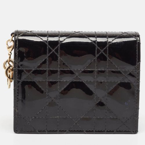 Cannage Patent Leather Lady Flap Card Case - Dior - Modalova