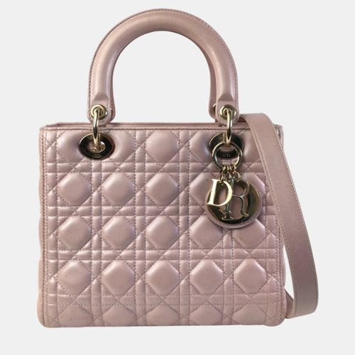 Medium Iridescent Lambskin Cannage Lady - Dior - Modalova