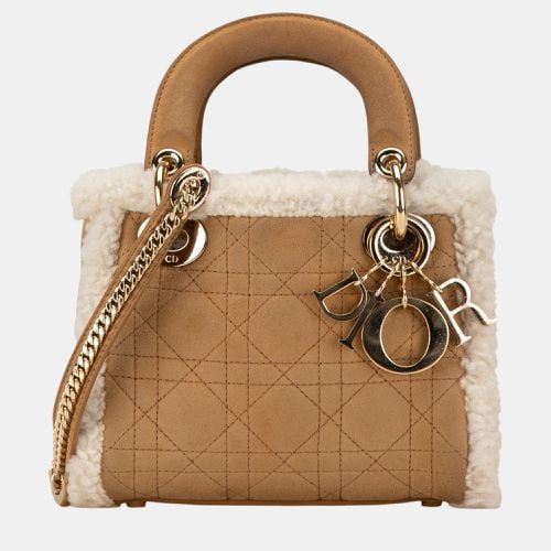 Mini Suede Shearling Cannage Lady Bag - Dior - Modalova