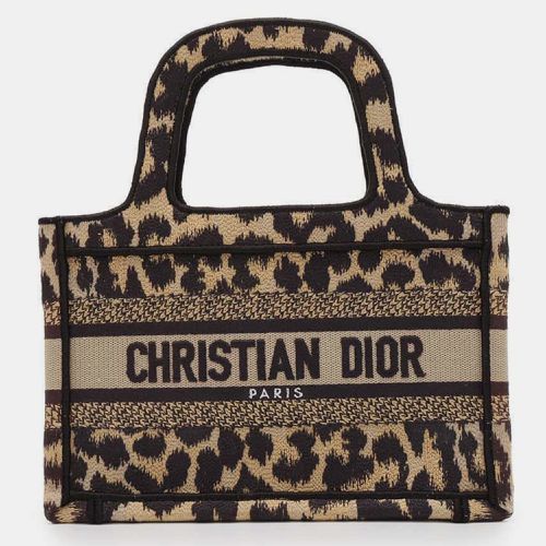 Black Canvas Leopard Book Tote bag Size Mini - Dior - Modalova