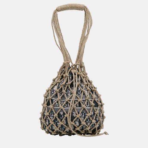 Brown Woven Rope and Oblique Technical Fabric Net Bag - Dior - Modalova