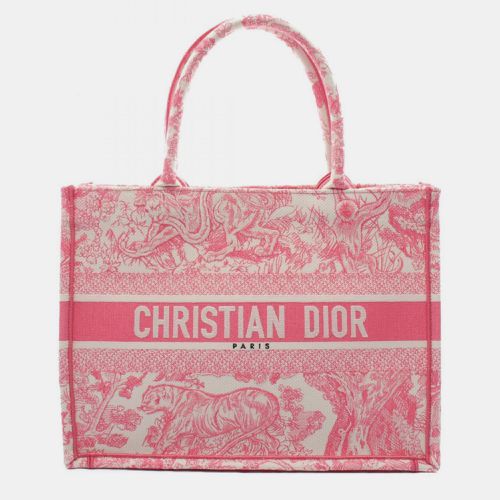 Christian Canvas White iviera Book Tote Medium Toile de Jouy Bag - Dior - Modalova