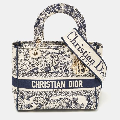 Embroidered Canvas Medium Toile de Jouy Lady D-Lite Tote - Dior - Modalova