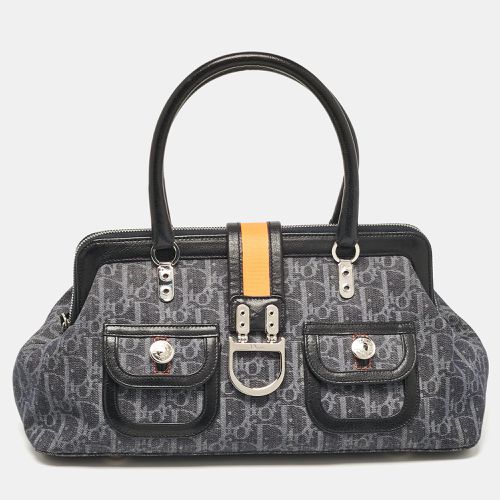 Oblique Denim and Leather Flight Frame Satchel - Dior - Modalova