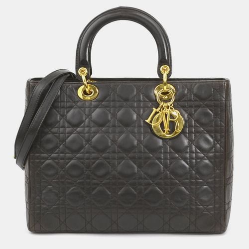 Christian leather dark gold Lady handbag - Dior - Modalova