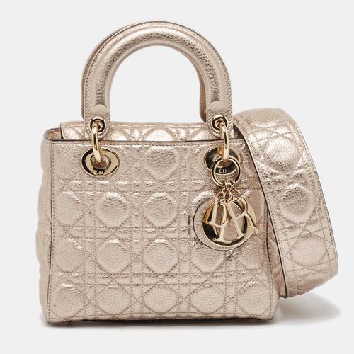 Rose Gold Cannage Leather Small Soft Lady Tote - Dior - Modalova