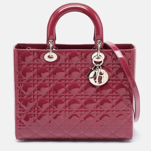 Fuchsia Cannage Patent Leather Large Lady Tote - Dior - Modalova