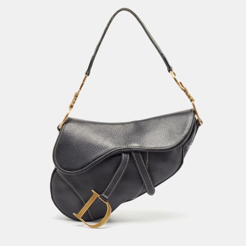 Dior Black Leather Saddle Bag - Dior - Modalova