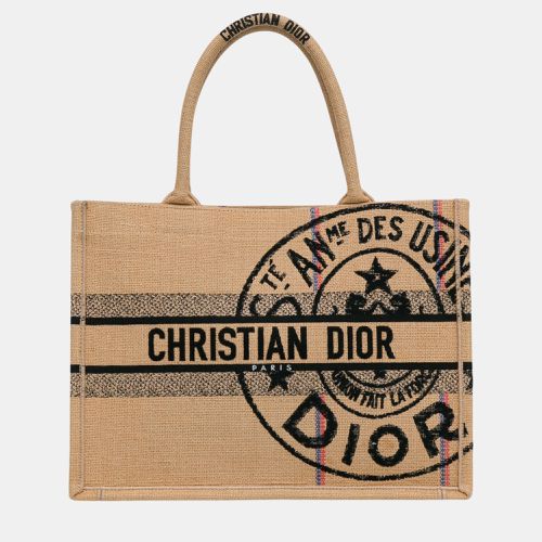 Dior Brown Medium Jute Book Tote - Dior - Modalova