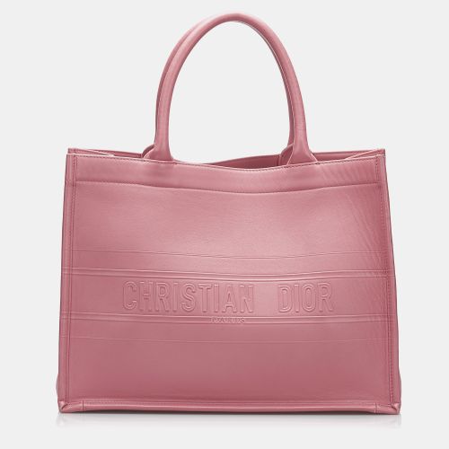 Embossed Leather Medium Book Tote Bag - Dior - Modalova