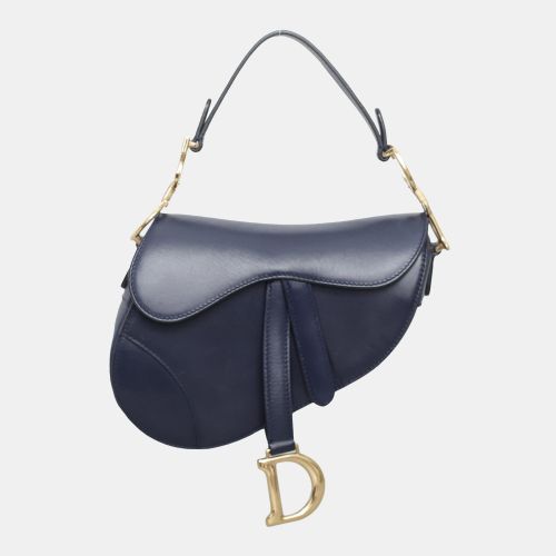 Dark Leather Mini Saddle Bag - Dior - Modalova