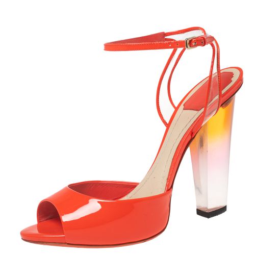 Patent Leather and PVC Clear Block Heels Ankle-Strap Sandals Size 41 - Dior - Modalova