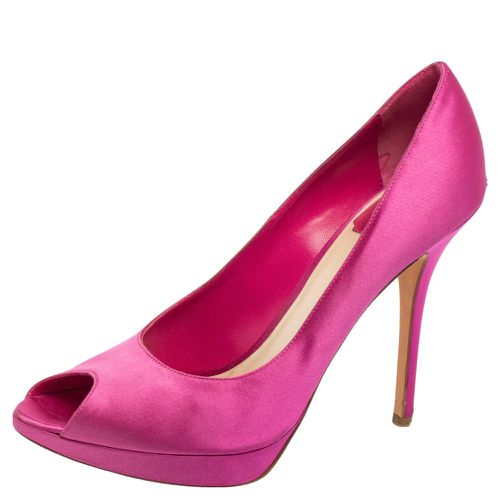 Satin Miss Peep-Toe Pumps Size 40.5 - Dior - Modalova