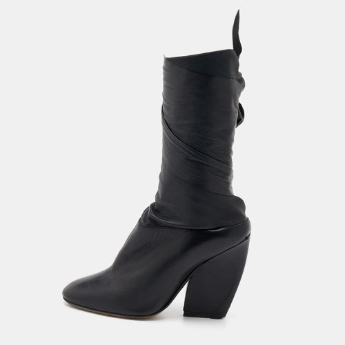 Leather Wedge Ankle Wrap Booties Size 37 - Dior - Modalova