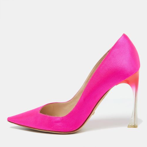 Fuchsia Canvas Flare Heel Pointed Toe Pumps Size 39 - Dior - Modalova