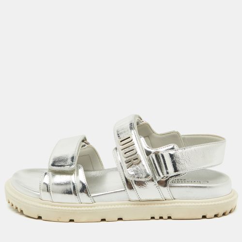 Metallic Leather Act Flat Sandals Size 36.5 - Dior - Modalova