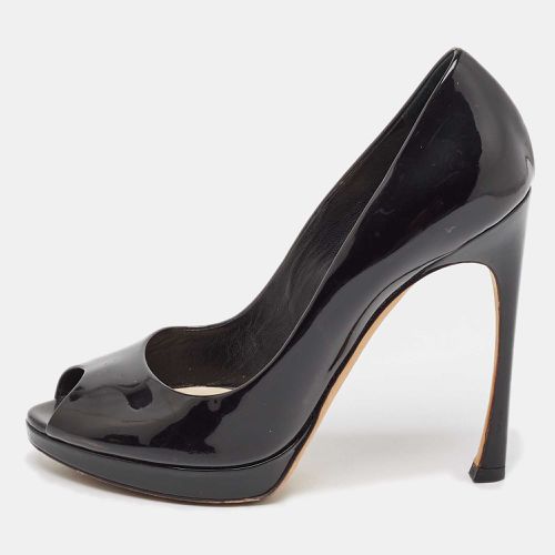 Patent Leather Peep Toe Platform Pumps Size 38.5 - Dior - Modalova