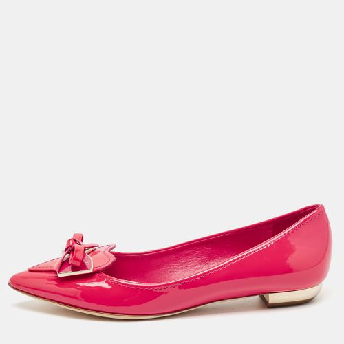 Patent Leather Bow Pointed Toe Ballet Flats Size 35.5 - Dior - Modalova