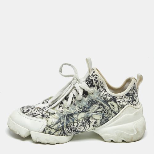 White/ Printed Neoprene D-Connect Sneakers Size 38 - Dior - Modalova