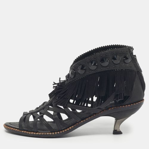 Leather Crystal Embellished Strappy Sandals Size 36 - Dior - Modalova