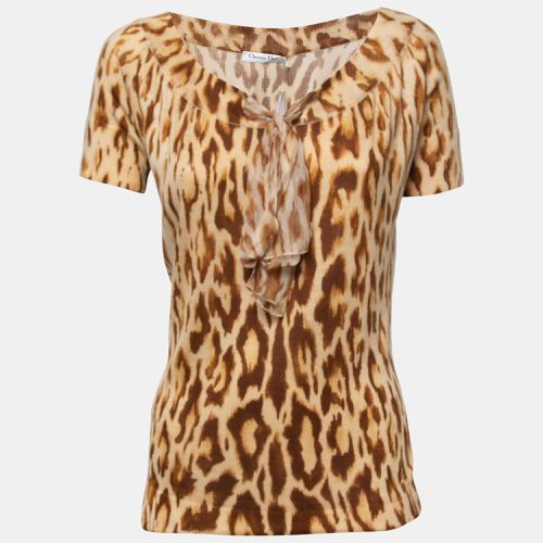 Christian Animal Print Knit Top L - Dior - Modalova