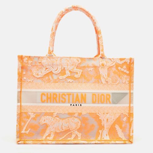 Neon Toile De Jouy Embroidered Mesh Medium Book Tote - Dior - Modalova