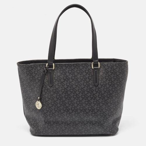 Monogram Coated Canvas and Leather Top Zip Tote - Dkny - Modalova