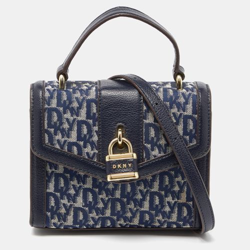 Blue Signature Canvas and Leather Top Handle Bag - Dkny - Modalova