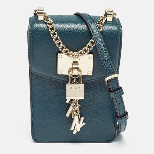 Teal Leather Elissa North South Crossbody Bag - Dkny - Modalova